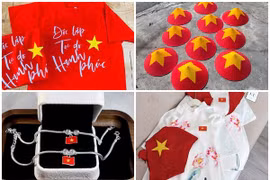 Quần áo, phụ kiện cờ đỏ sao vàng hút khách trước lễ 2/9 
