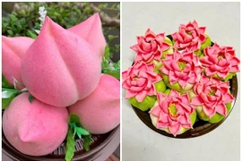 Rầm rộ rao bán bánh bao đào tiên, bánh bao hoa sen trước Rằm tháng 7