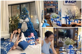 Bên trong biệt thự ngập sắc xanh đón Giáng sinh của Vân Trang