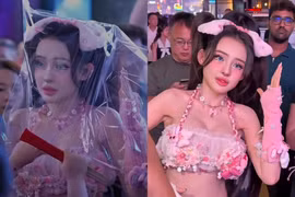 Ngân 98 đu trend biến thành búp bê xuống phố