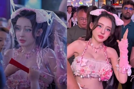 Ngân 98 đu trend biến thành búp bê xuống phố