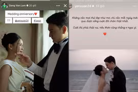 Vợ chồng thủ môn Đặng Văn Lâm kỷ niệm ngày cưới