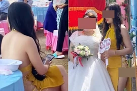 Cô gái diện đồ không phù hợp đi ăn cưới