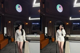 "Phú bà" Yogurt Ng khoe đôi chân dài khi đi chơi bi-a