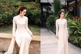 “Hot girl tuổi Ngọ” Huyền Lizzie diện áo dài truyền thống đẹp thanh tao