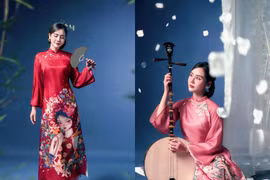 Huyền Lizzie diện áo dài đẹp miễn chê, khoe vẻ dịu dàng nền nã