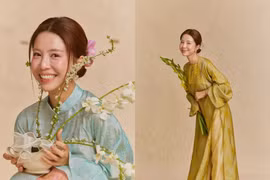 Mẫn Tiên diện áo dài đón Tết, khoe vẻ đẹp dịu dàng giữa sắc xuân truyền thống