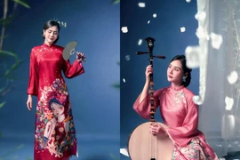 Huyền Lizzie diện áo dài đẹp miễn chê, khoe vẻ dịu dàng nền nã