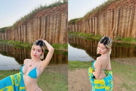 Bộ ảnh tắm biển táo bạo của DJ Soda giữa mùa đông lạnh giá