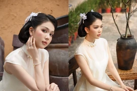 “Nữ hoàng nội y” Ngọc Trinh dịu dàng lạ thường trong áo dài cách tân