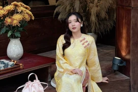 MC Phương Thảo duyên dáng trong tà áo dài, rạng rỡ sẵn sàng đón Tết