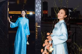 “Boxing girl” Khả Ngân dịu dàng bước vào “đường đua áo dài” đón Tết