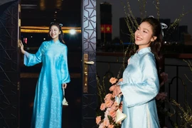 “Boxing girl” Khả Ngân dịu dàng bước vào “đường đua áo dài” đón Tết