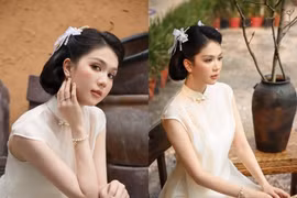 “Nữ hoàng nội y” Ngọc Trinh dịu dàng lạ thường trong áo dài cách tân