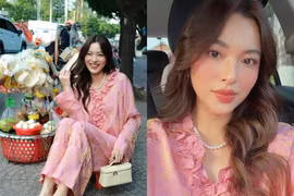 Tú Hảo ngồi ăn vỉa hè, khoe nhan sắc duyên dáng đời thường