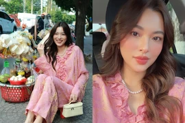 Tú Hảo ngồi ăn vỉa hè, khoe nhan sắc duyên dáng đời thường