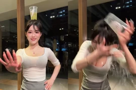 Đu trend thất bại, nàng hot girl nhận cái kết.. 'ướt sũng'