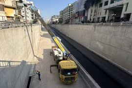 Cận cảnh nút giao hầm chui Giải Phóng- Kim Đồng sau dỡ rào thi công