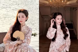 Karty Chang diện áo dài khoe nhan sắc ngọt ngào tựa “tiên nữ mùa xuân”