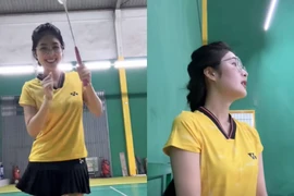 Quỳnh Alee lộ nhan sắc thật khi đoạn clip chơi cầu lông được đăng tải