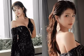 'Hot girl trà sữa' Kiều Trinh Xíu khoe vẻ lộng lẫy trong bộ váy ren đen