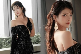 'Hot girl trà sữa' Kiều Trinh Xíu khoe vẻ lộng lẫy trong bộ váy ren đen