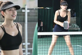 Chi Pu chơi pickleball mặt xinh, body nét căng visual miễn bàn