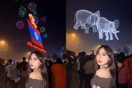 “Cô gái Lào yêu Việt Nam” khoe nhan tại Lễ kỷ niệm 50 năm Quốc khánh nước Lào