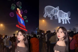 “Cô gái Lào yêu Việt Nam” khoe nhan tại Lễ kỷ niệm 50 năm Quốc khánh nước Lào