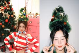 Trend buộc tóc cây thông Noel gây sốt mùa Giáng sinh 2025