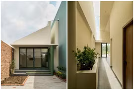 Nhà 1 tầng thiết kế 3 giếng trời lấy sáng độc đáo giữa miền Tây 