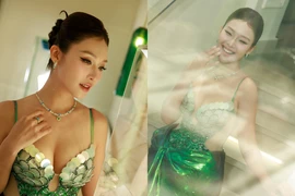 'Boxing girl' Khả Ngân hiếm hoi diện váy cúp ngực hở bạo