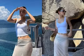 Chi Pu diện váy xuyên thấu khoe vóc dáng săn chắc