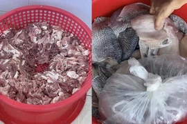 Cá rô phi ôi thiu trong bếp ăn Trường Tiểu học Chu Minh khiến phụ huynh phẫn nộ