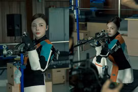 'Hot girl bắn súng' Phí Thanh Thảo khoe nhan sắc khi tập luyện