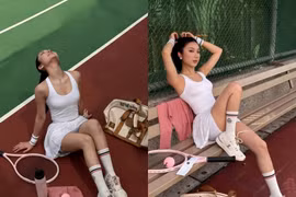 Gái xinh làng streamer Mina Young khỏe khoắn trên sân tennis