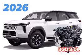 Toyota Fortuner 2026 sẽ dùng động cơ diesel 3.0L hoàn toàn mới?
