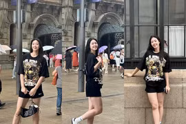 'Khủng long nhí' Phạm Quỳnh Hương khoe dáng cực xinh, gây sốt tại Thượng Hải