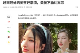 'Mỹ nhân Việt' Phương Nhi được truyền thông Trung Quốc khen nức nở