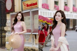 Hot girl Lê Phương Anh khoe sắc dịu dàng giữa tiết thu Hà Nội