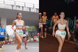 'Bê' outfit từ phòng tập gym ra đường chạy marathon, gái xinh gây chú ý