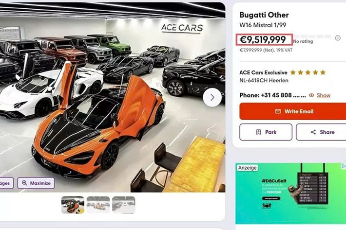 Chiếc xe được cho là ban đầu đã được vận chuyển đến Đức, và hoàn toàn không có thông tin nào về màu sơn, nội thất. Thông tin hiếm hoi là chiếc siêu xe này có thể xuất khẩu đi bất cứ nước nào trên thế giới, vì vậy dù bạn sống ở đâu, bạn cũng có thể nhận được xe vận chuyển đến tận nhà, mặc dù nhiều khả năng là sẽ tốn một khoản tiền không nhỏ.