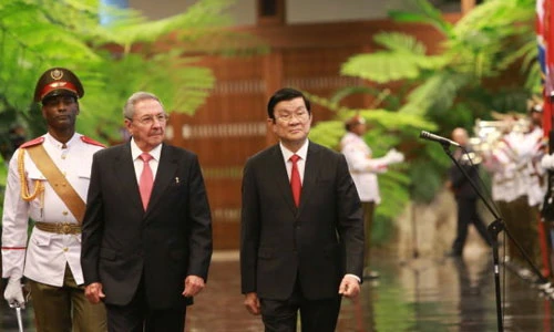 Cuba nồng nhiệt đón chào Chủ tịch nước Trương Tấn Sang