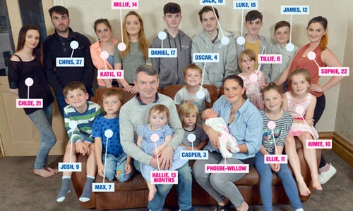 Chùm ảnh gia đình đông con nhất nước Anh