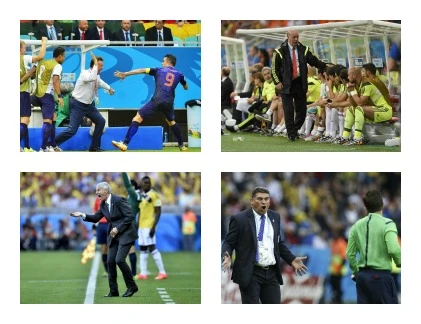 Soi phản ứng các HLV bên lề sân cỏ World Cup