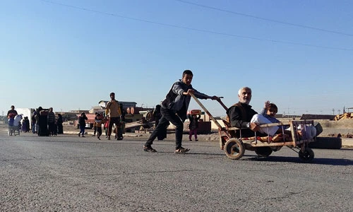 Cảnh người dân Iraq tháo chạy ở Mosul