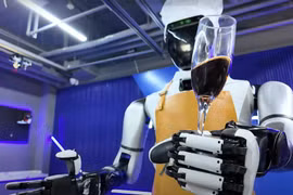 Robot Trung Quốc cụng ly, gắp bánh bao khiến thế giới choáng