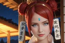 AI tái hiện vẻ đẹp Uzumaki Mito khiến Hashirama say đắm 