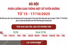 Hà Nội phân luồng giao thông một số tuyến đường từ ngày 15 - 17/10/2025