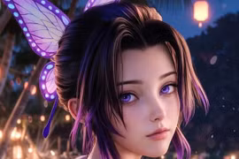 AI tái hiện Shinobu đẹp nao lòng, fans càng thêm xót xa